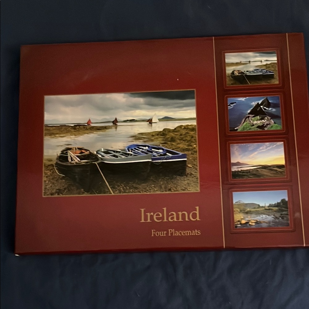 Ireland Scenic Placemats Set - Red and Blue